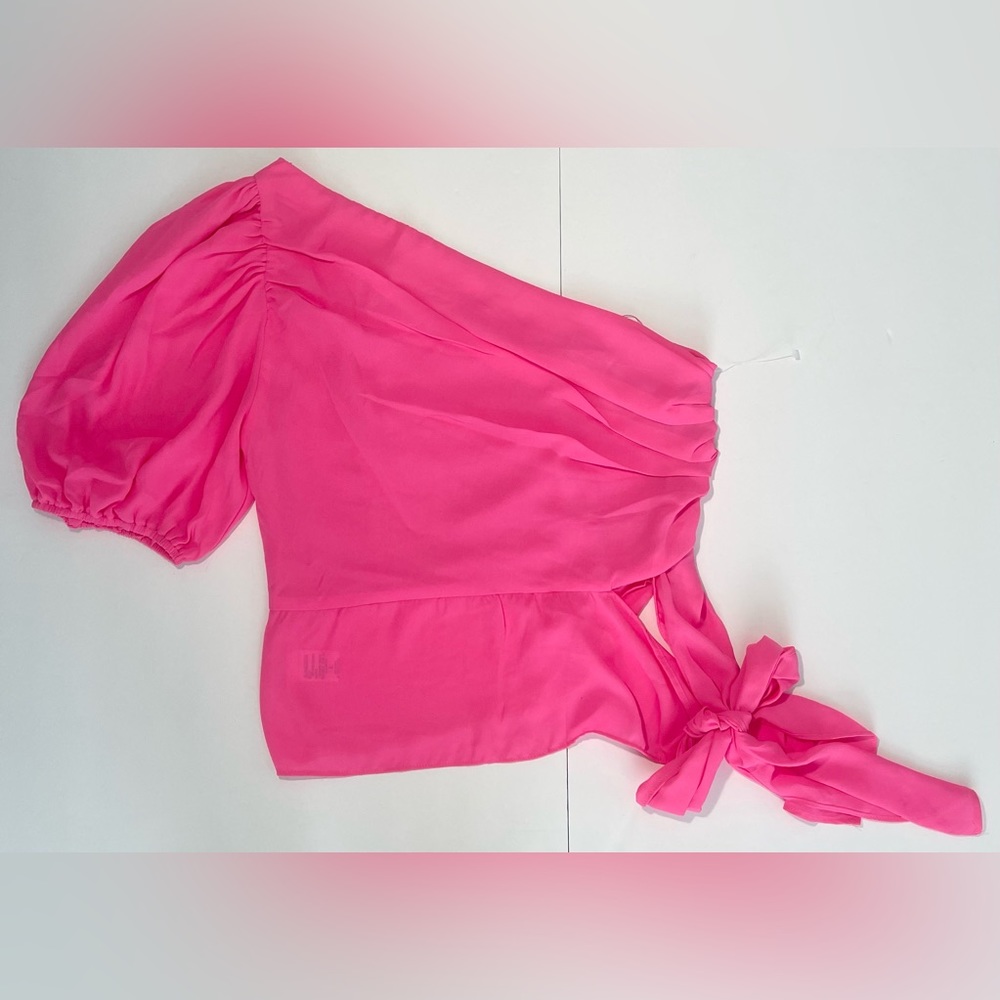 Olivaceous Hot Pink One Shoulder Top Blouse Size Large